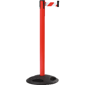 RS-GUIDESYSTEMS Gurtpfosten Outdoor, rot, Kunststoff, Ø 65mm, Gurt r/w, 50mm, 4m-Beschreibung lesen