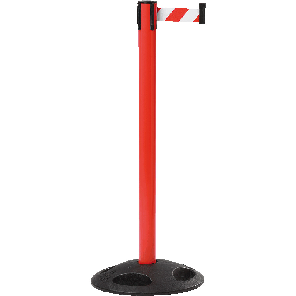 RS-GUIDESYSTEMS Gurtpfosten Outdoor, rot, Kunststoff, Ø 65mm, Gurt r/w, 50mm, 4m-Beschreibung lesen