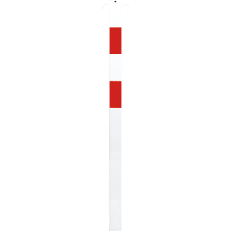 Absperrpfosten Bern, 2 Kettenösen, herausnehmbar, rot/reflektierend-weiß, 70x70mm, 1400mm-Beschreibung lesen