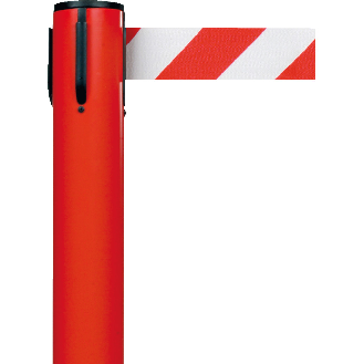 RS-GUIDESYSTEMS Gurtpfosten Indoor, rot, Kunststoff, Gurt r/w schraffiert, 50mm, 4m-Beschreibung lesen