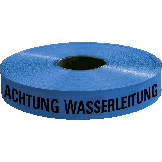 Trassenwarnband Achtung Wasserleitung, blau, Polyethylen, 40mm, 250m/Rolle-Beschreibung lesen