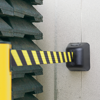 RS-GUIDESYSTEMS Gewebegurt-Wandkassette Outdoor, ABS-Kunststoff, gelb/schwarz, 5m-Beschreibung lesen