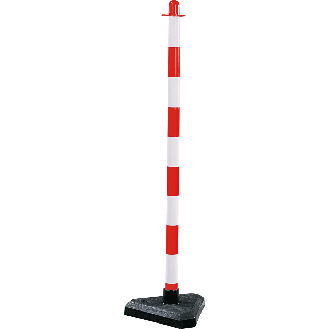 Einzelkettenständer Intern Maxi, mit Zementfuß, rot/weiß, Kunststoff, Ø40mm, 1100mm-Beschreibung lesen