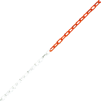Absperrkette, rot fluoreszierend/weiß, Kunststoff, Ø 10mm, Bundlänge: maximal 10m-Beschreibung lesen