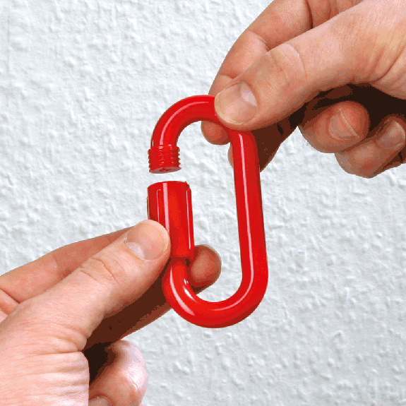 Schraubenkettenglieder, mit Gewinde-Überwurfmutter, rot, Ø 6mm, 10/VE Schraubenkettenglieder, mit Gewinde-Überwurfmutter, rot, Ø 6mm, 10/VE-Beschreibung lesen
