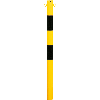 Einschlagpfosten, mit Einschlagspitze, gelb/schwarz, Stahlrohr, feuerverzinkt, 1000mm Einschlagpfosten, mit Einschlagspitze, gelb/schwarz, Stahlrohr, feuerverzinkt, 1000mm