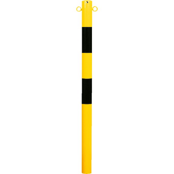 Einschlagpfosten, mit Einschlagspitze, gelb/schwarz, Stahlrohr, feuerverzinkt, 1000mm Einschlagpfosten, mit Einschlagspitze, gelb/schwarz, Stahlrohr, feuerverzinkt, 1000mm-Beschreibung lesen