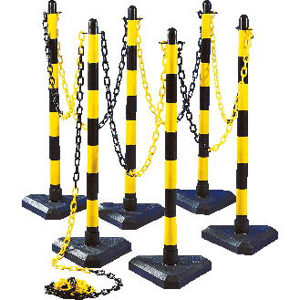 Kunststoff-Kettenständer-Set gelb/schwarz 1100 mm-Beschreibung lesen