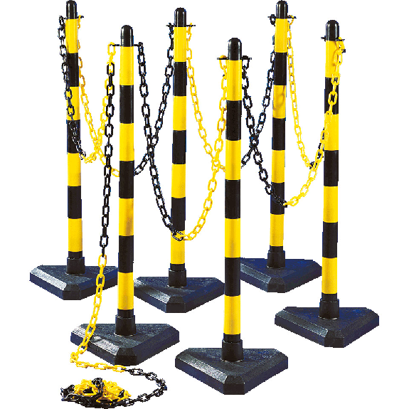 Kettenständer-Set Intern Maxi, 6-teilig, gelb/schwarz, Kunststoff, 1100mm Kettenständer-Set Intern Maxi, 6-teilig, gelb/schwarz, Kunststoff, 1100mm-Beschreibung lesen