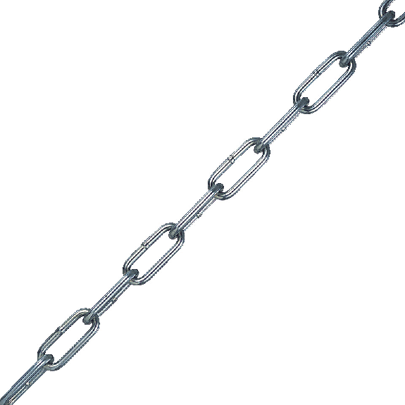 Absperrkette, langgliedrig, Bruchkraft 11 KN, Edelstahl INOX, 54mm, Ø 6mm-Beschreibung lesen