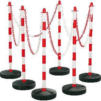 Kettenständer-Set Universal Medi,6-tlg.,rot/weiß,Kette langnachl.,H 900mm-Beschreibung lesen