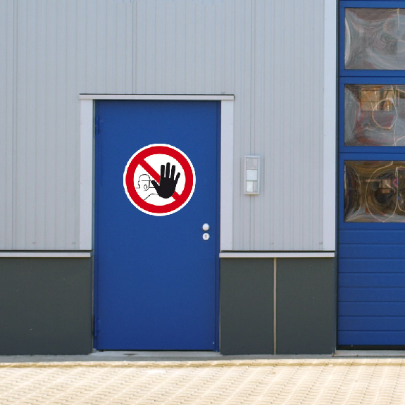 Verbotsschild Zutritt für Unbefugte verboten, Folie, selbstklebend, Ø 100mm, ASR A1.3, DIN 4844-2/D-P006 Verbotsschild Zutritt für Unbefugte verboten, Folie, selbstklebend, Ø 100mm, ASR A1.3, DIN 4844-2/D-P006-Beschreibung lesen
