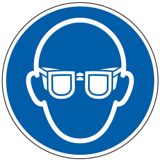 Gebotsschild Augenschutz benutzen, ASR/ISO, Folie, selbstklebend, Ø 200mm-Beschreibung lesen
