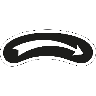 Drehrichtungspfeil,rechtsweisend,schwarz/weiß,Folie,18x62mm,5/Bogen-Beschreibung lesen
