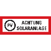 Feuerwehrschild PV Achtung Solaranlage, Aluminium, 105x297mm