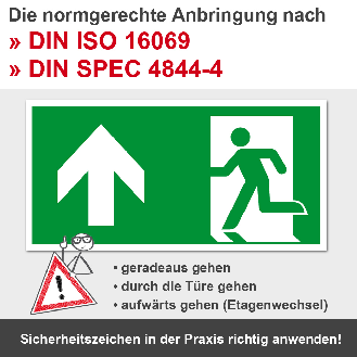 PERMALIGHT power langnachleuchtend Rettungszeichen Rettungsweg geradeaus, Aluminium, 100x200mm-Beschreibung lesen