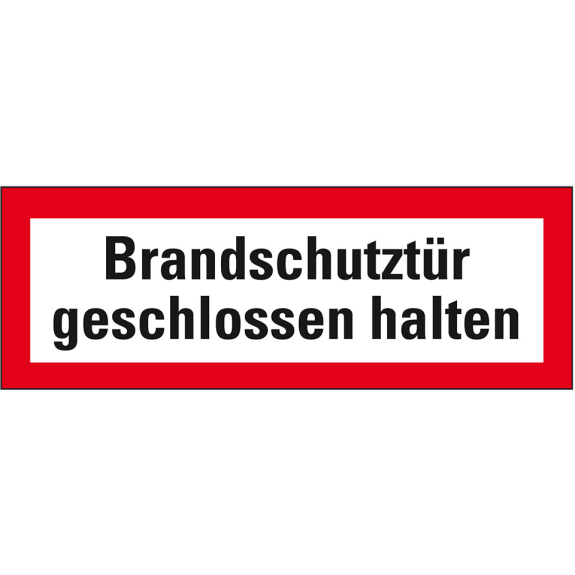 Feuerwehrschild Brandschutztür geschlossen halten, doppelseitig, Folie, 210x74mm, DIN 4066 Feuerwehrschild Brandschutztür geschlossen halten, doppelseitig, Folie, 210x74mm, DIN 4066-Beschreibung lesen