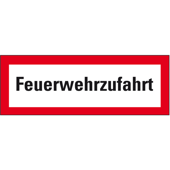 Hinweisschild Feuerwehrzufahrt, Aluminium RA0, reflektierend, 594x210mm, DIN 67520 Hinweisschild Feuerwehrzufahrt, Aluminium RA0, reflektierend, 594x210mm, DIN 67520-Beschreibung lesen