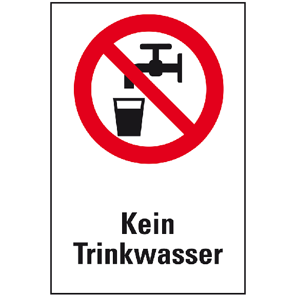 Verbots-Kombischild Kein Trinkwasser, praxisbewährt, Kunststoff, 200x300mm Verbots-Kombischild Kein Trinkwasser, praxisbewährt, Kunststoff, 200x300mm-Beschreibung lesen