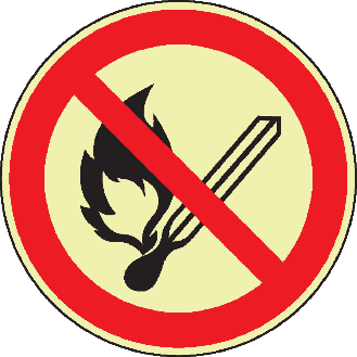 PERMALIGHT power langnachleuchtend Verbotsschild Keine offene Flamme..., ISO, Kunststoff, Ø 200mm-Beschreibung lesen
