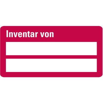 Inventaretiketten Inventar von,rot,Folie,Klappkaschierung,25x40mm,500/Rolle-Beschreibung lesen