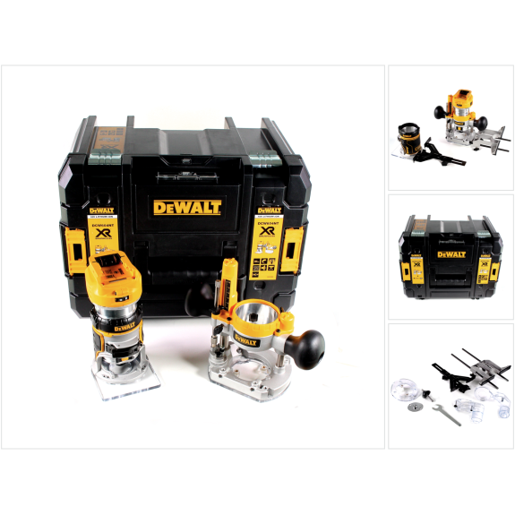 Fraiseuse combinée sans fil DeWalt DCW604NT 18V brushless 1/4" 30mm 55mm + guide parallèle + coffret - sans batterie - sans chargeur-Lire la description