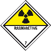 Verpackungskennzeichen Klasse 7D Radioactive, Folie, seewasserbeständig, 100x100mm, IMDG-Code, GGVSEB, ADR, IATA