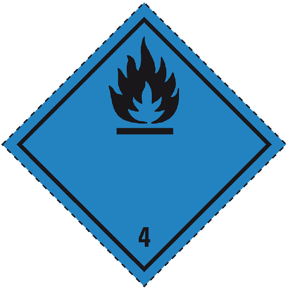 Verpackungskennzeichen Kl.4.3 Entz.Festst., Folie, seewasserbeständig, 50x50mm, 500/Rolle, IMDG-Code, GGVSEB, ADR Verpackungskennzeichen Kl.4.3 Entz.Festst., Folie, seewasserbeständig, 50x50mm, 500/Rolle, IMDG-Code, GGVSEB, ADR-Beschreibung lesen