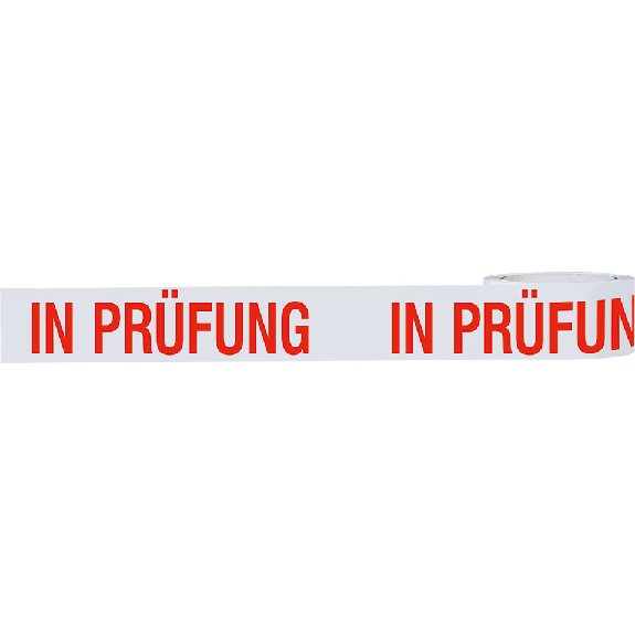 Klebeband In Prüfung, weiß/rot, Polypropylen, selbstklebend, 50mm, 66m/Rolle-Beschreibung lesen