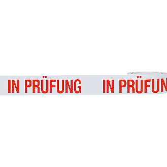 Klebeband In Prüfung, weiß/rot, Polypropylen, selbstklebend, 50mm, 66m/Rolle-Beschreibung lesen