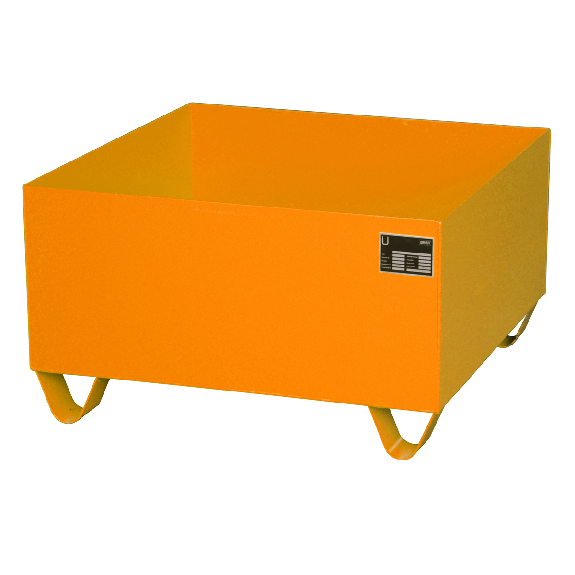 Bac collecteur Bauer 2000, peint, jaune-orange avec pieds de support-Leggi tutto