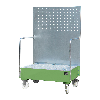 Fahrbare Auffangwanne mit Lochplattenwand LPW 200-2 lackiert Fahrbare Auffangwanne mit Lochplattenwand LPW 200-2 lackiert