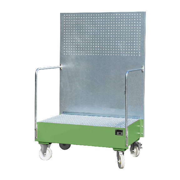 Fahrbare Auffangwanne mit Lochplattenwand LPW 200-2 lackiert Fahrbare Auffangwanne mit Lochplattenwand LPW 200-2 lackiert-Beschreibung lesen
