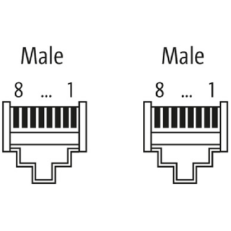 RJ45 Mâle Droit/RJ45 Mâle Droit; Blindé PUR 4x2xAWG26 Vert CAT6 20m - 7000-74311-7902000-Lire la description