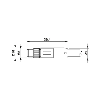 M08D Droit 4p/RJ45 Droit; Câble Blindé PUR/FRNC Vert 10m - NBC-M8MSD/10,0-93C/R4AC-Lire la description