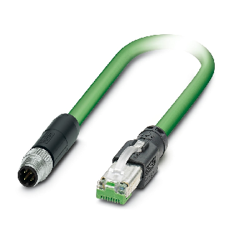 M08D Droit 4p/RJ45 Droit; Câble Blindé PUR/FRNC Vert 10m - NBC-M8MSD/10,0-93C/R4AC-Lire la description