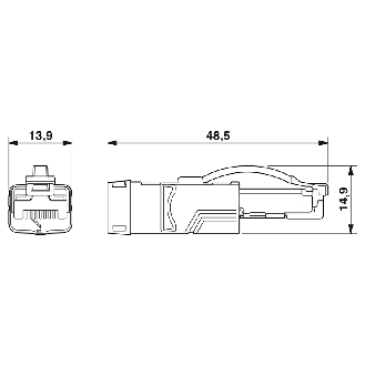 M12D Mâle Droit 4p/RJ45 Mâle Droit 4p; PVC Blindé Vert 1m Profinet - NBC-M12MSD/ 1,0-93B/R4AC-Lire la description