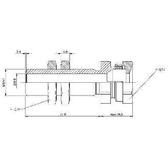 Bloc de serrage pour détecteur Ø8mm ou M08, Laiton nickelé, Ø17x48mm - BES 08,0-KH-2L (BAM00AE)-Lire la description