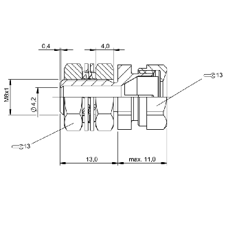 Fixation pour capteur Ø5mm ou M5 d'une longueur de 30mm - BES 05,0-KH-2S (BAM0099)-Lire la description