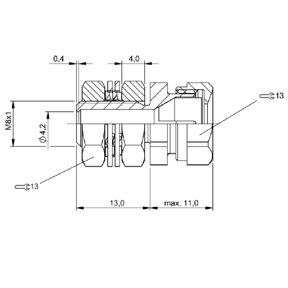 Fixation pour capteur Ø5mm ou M5 d'une longueur de 30mm - BES 05,0-KH-2S (BAM0099)-Lire la description