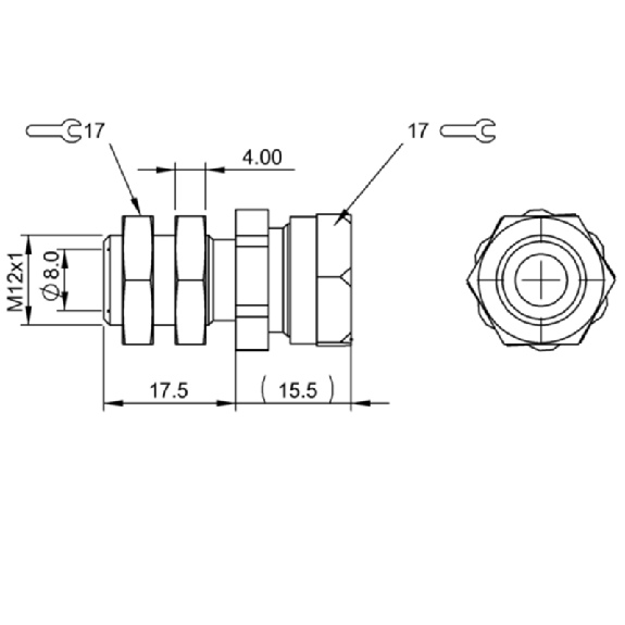 Fixation pour capteur de proximité avec butée fixe, M08, Ø8mm - BES 08,0-KH-11S/W (BAM00AC) Fixation pour capteur de proximité avec butée fixe, M08, Ø8mm - BES 08,0-KH-11S/W (BAM00AC)-Lire la description