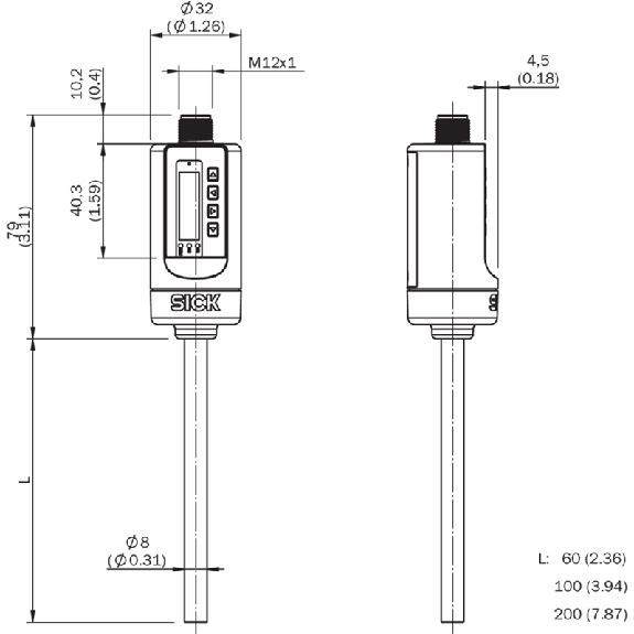 Capteur de debit -1 .. 100 bar, Push Pull/IO-Link; sonde 60mm - FTS-I060F14B Capteur de debit -1 .. 100 bar, Push Pull/IO-Link; sonde 60mm - FTS-I060F14B-Lire la description
