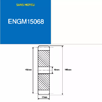 ENGM15068  68 Zähne  Modul: 1,5  Teilungsdurchmesser: 102 mm  Außendurchmesser: 105 mm  Zahnbreite: 17 mm-Beschreibung lesen