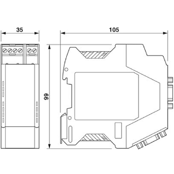 Répétiteur, PROFIBUS jusqu'à 12 Mbits/s, séparation quadruple, 24VDC - PSI-REP-PROFIBUS/12MB-Lire la description
