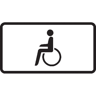 Zusatzzeichen Symbol Rollstuhlfahrer, Aluminium RA1i,2mm reflektierend,231x420mm-Beschreibung lesen