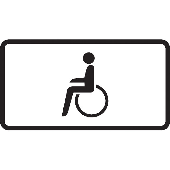 Zusatzzeichen Symbol Rollstuhlfahrer, Aluminium RA1i,2mm reflektierend,231x420mm-Beschreibung lesen
