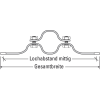 Rohrschelle R150, feuerverzinkter Stahl, für Ø 60mm, Lochabstand 500mm, 30x555mm