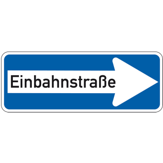 Verkehrszeichen Einbahnstraße rechtsweisend, Nr.220-20, Aluminium RA2, reflektierend, 800x300mm, DIN 67520-Beschreibung lesen