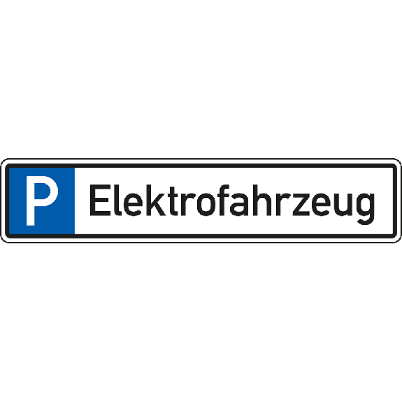 Parkplatzreservierungsschild Elektrofahrzeug, ohne Befestigungsset, 520x110mm-Lire la description