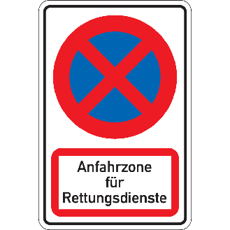 Kombischild Parkverbot - Anfahrzone für..., Aluminium RA0, reflektierend, 600x900mm, DIN 67520-Beschreibung lesen